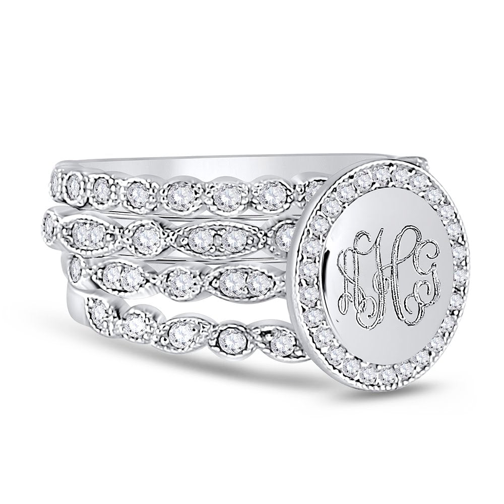 Sterling Silver Engravable Decorative Band Stackable Rings