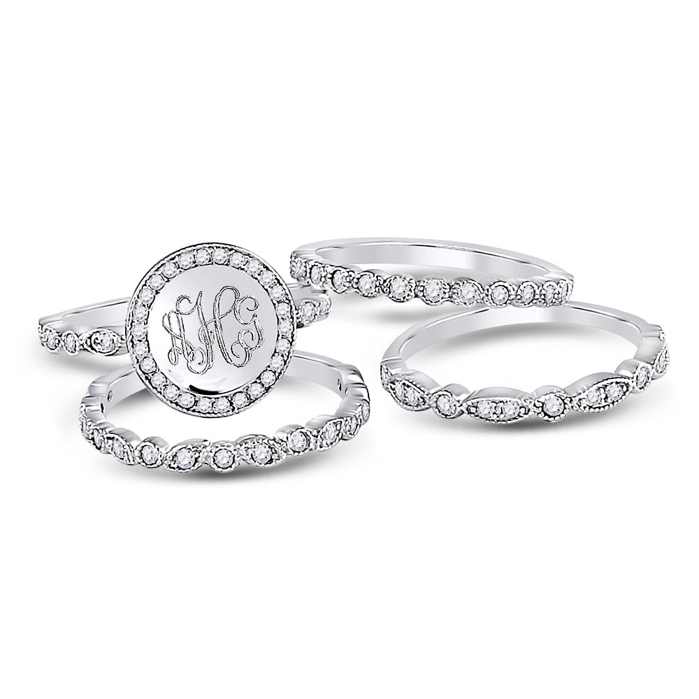 Sterling Silver Engravable Decorative Band Stackable Rings