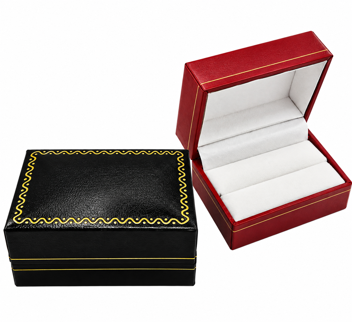 Leatherette Double Ring Box (Case of 24)