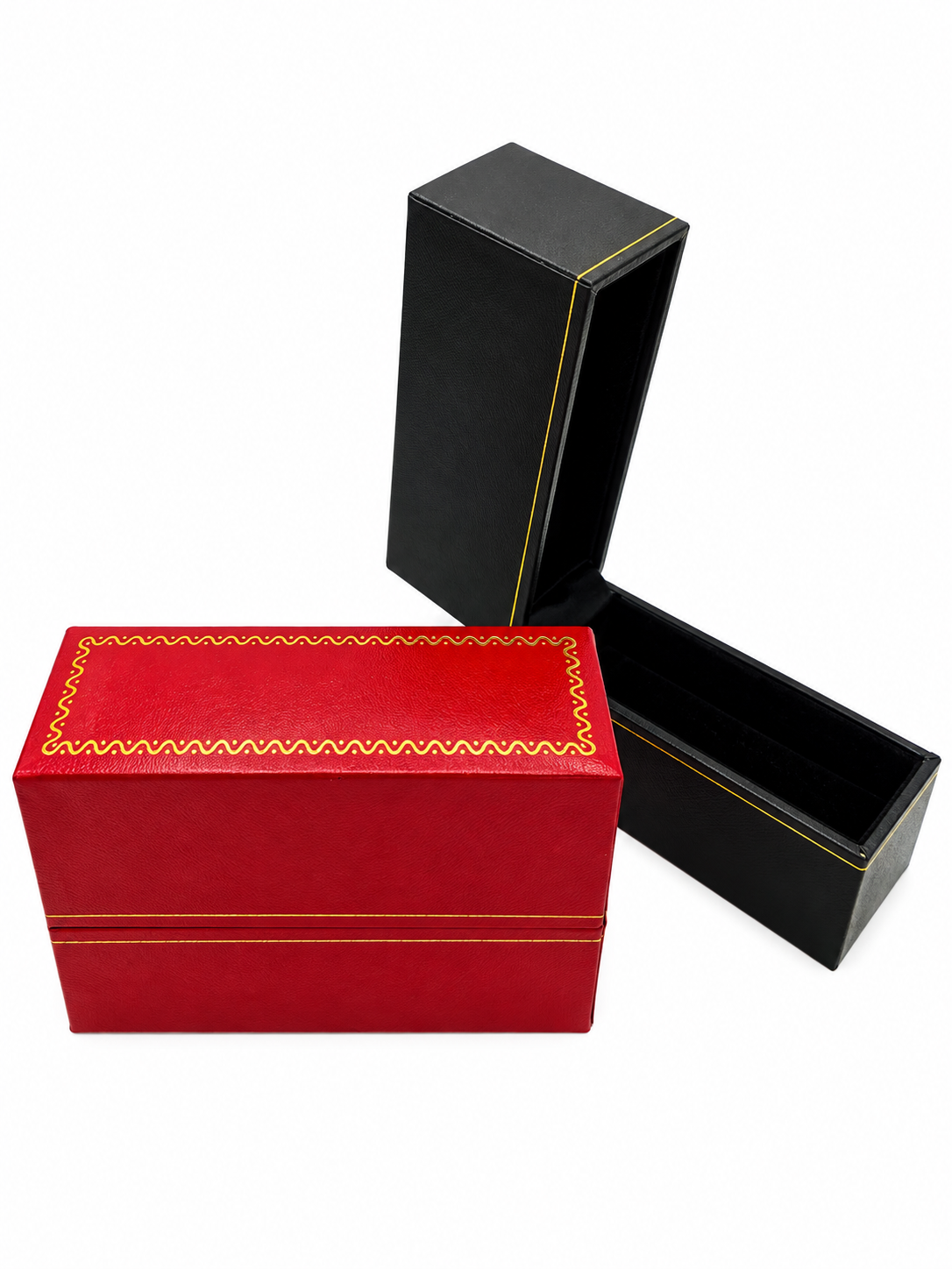 Leatherette Bangle Box with Gold Trim