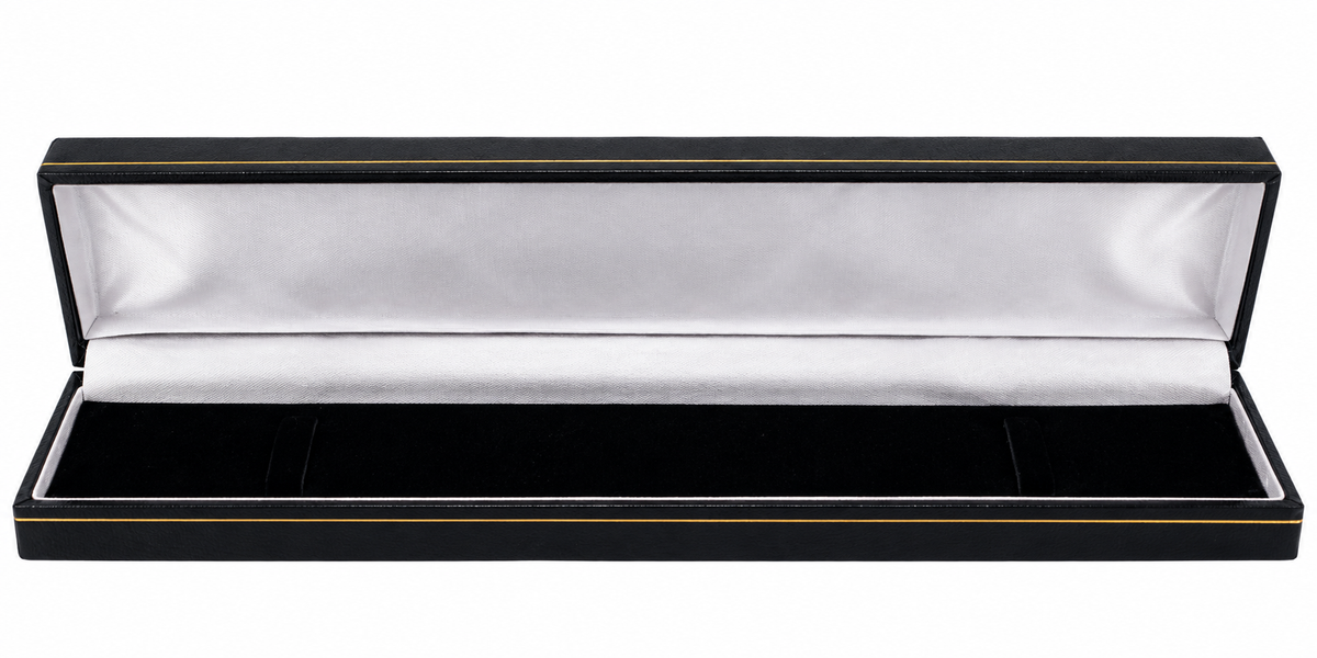 Leatherette Bracelet Box with Gold Trim (Case of 24)