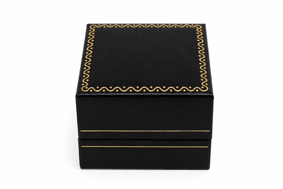 Leatherette Ring Box with Gold Trim (Case of 24)