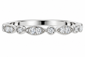 Sterling Silver Moissanite Marquise/Round Shape Accent Band - 0.05 CTW