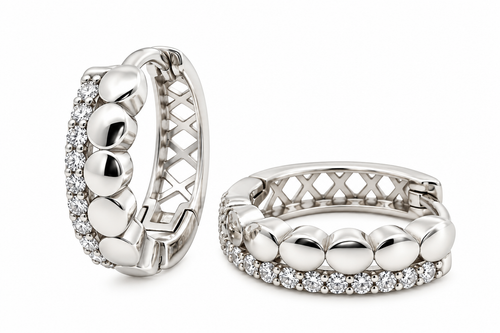 Sterling Silver Moissanite Huggie Hoop Earrings - 0.18 CTW VVS D