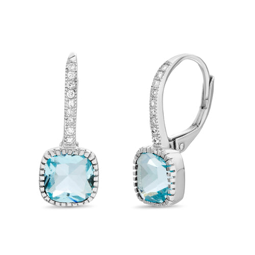 Sterling Silver Royal Blue CZ Huggie Earrings