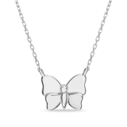 Sterling Silver Butterfly Cable Chain Necklace