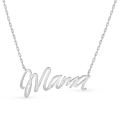 Sterling Silver Cursive "MAMA" Necklace