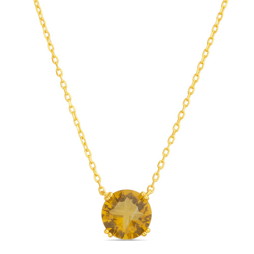 Sterling Silver Round 8mm Colored CZ Necklace