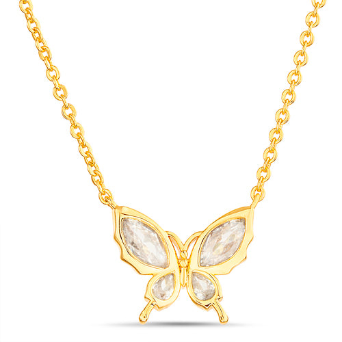 Sterling Silver CZ Butterfly Necklace