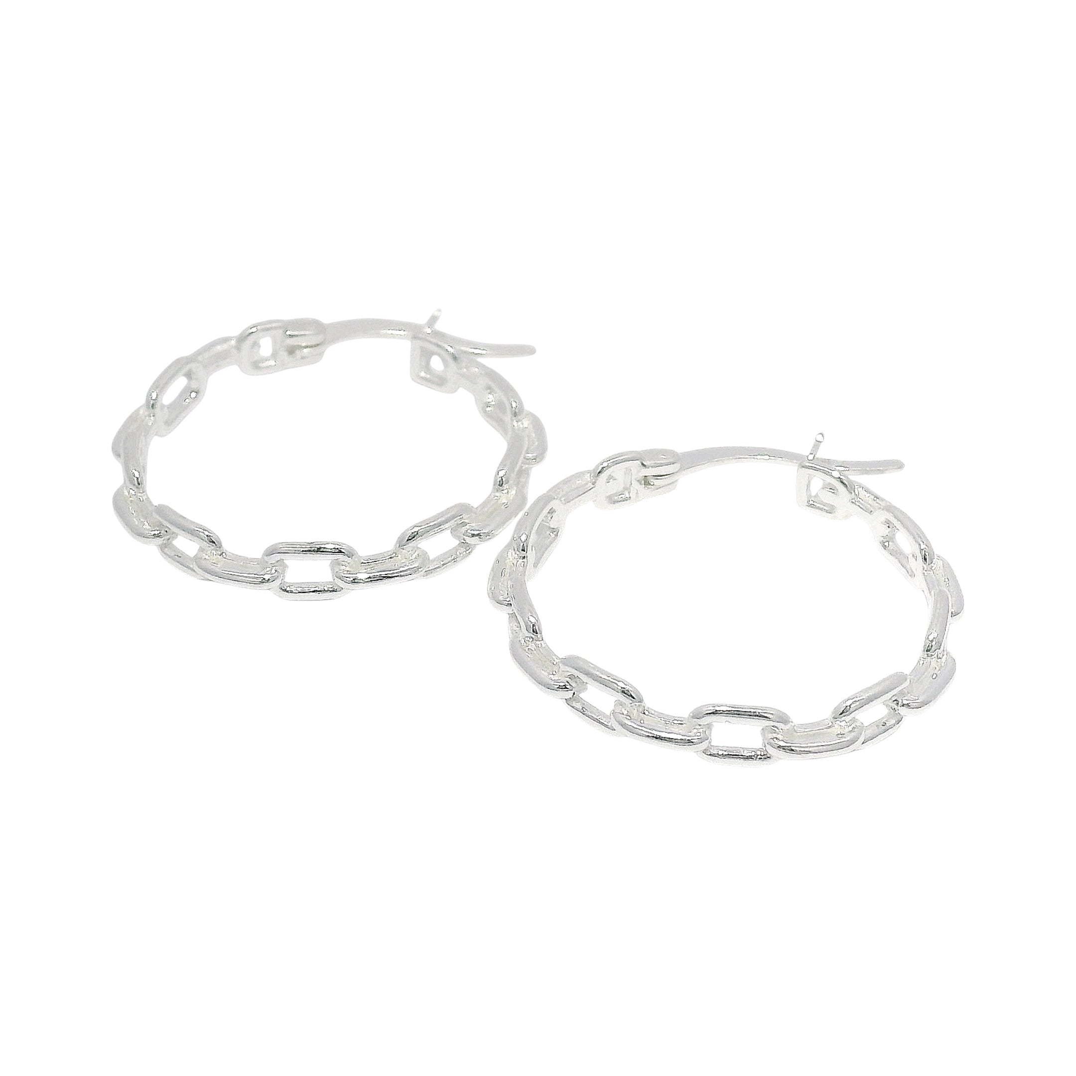Sterling Silver Paperclip Hoop Earrings