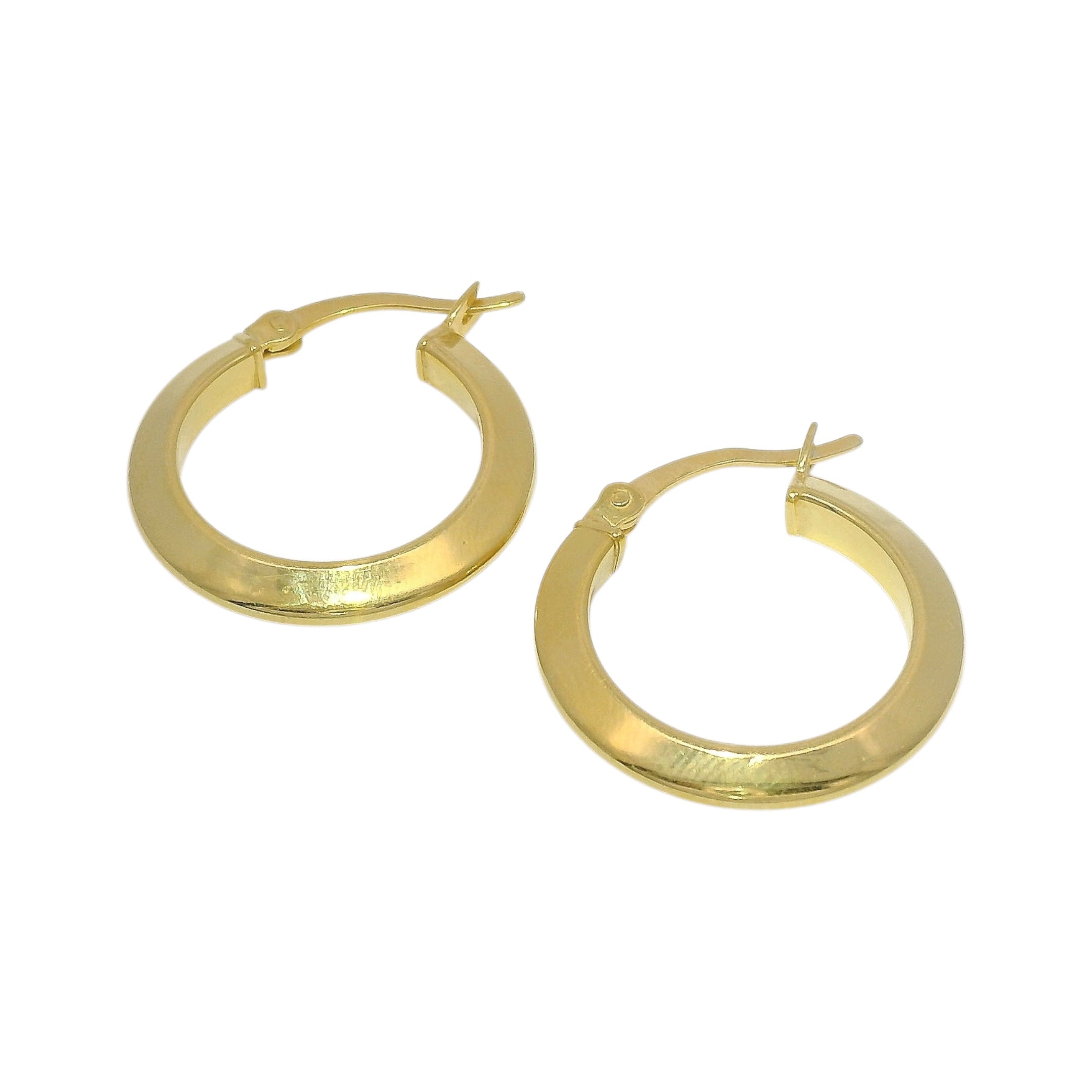 Sterling Silver Beveled 20mm Hoop Earrings