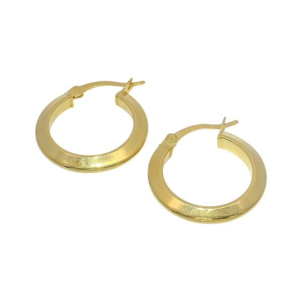 Sterling Silver Beveled 20mm Hoop Earrings