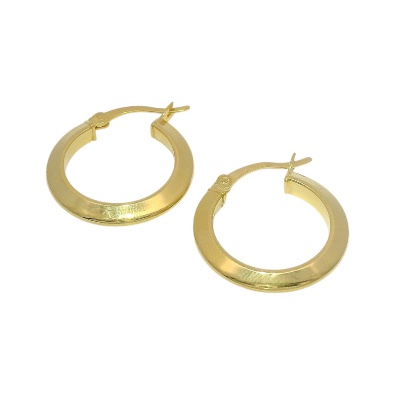 Sterling Silver Beveled 20mm Hoop Earrings