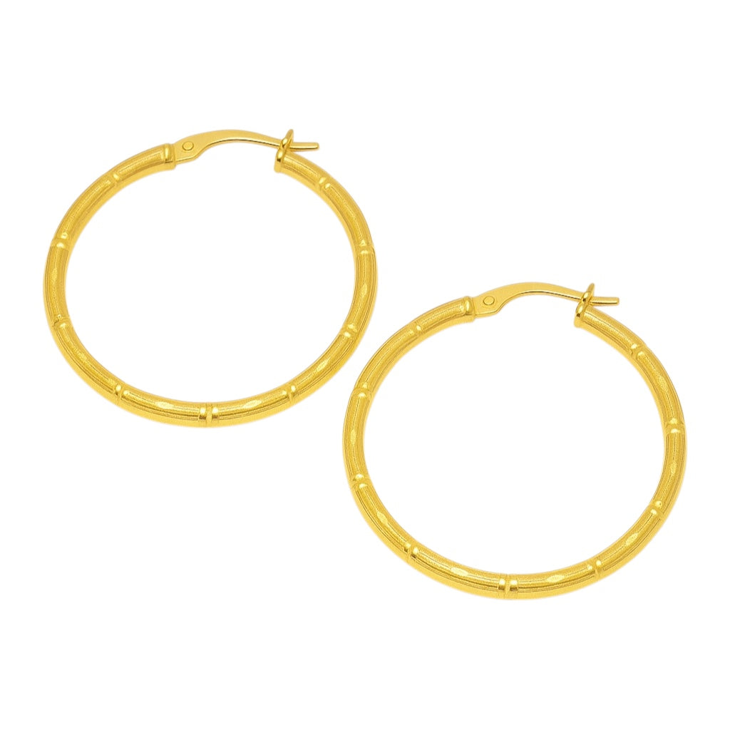 Sterling Silver 40mm Round Diamond Cut Hoop Earrings