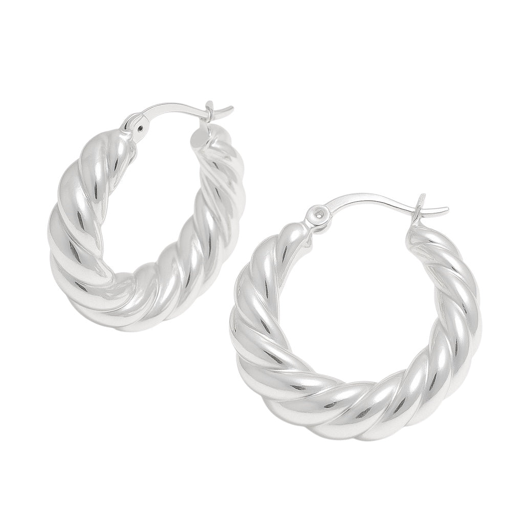 Sterling Silver Small Scalloped Hoop Earrings
