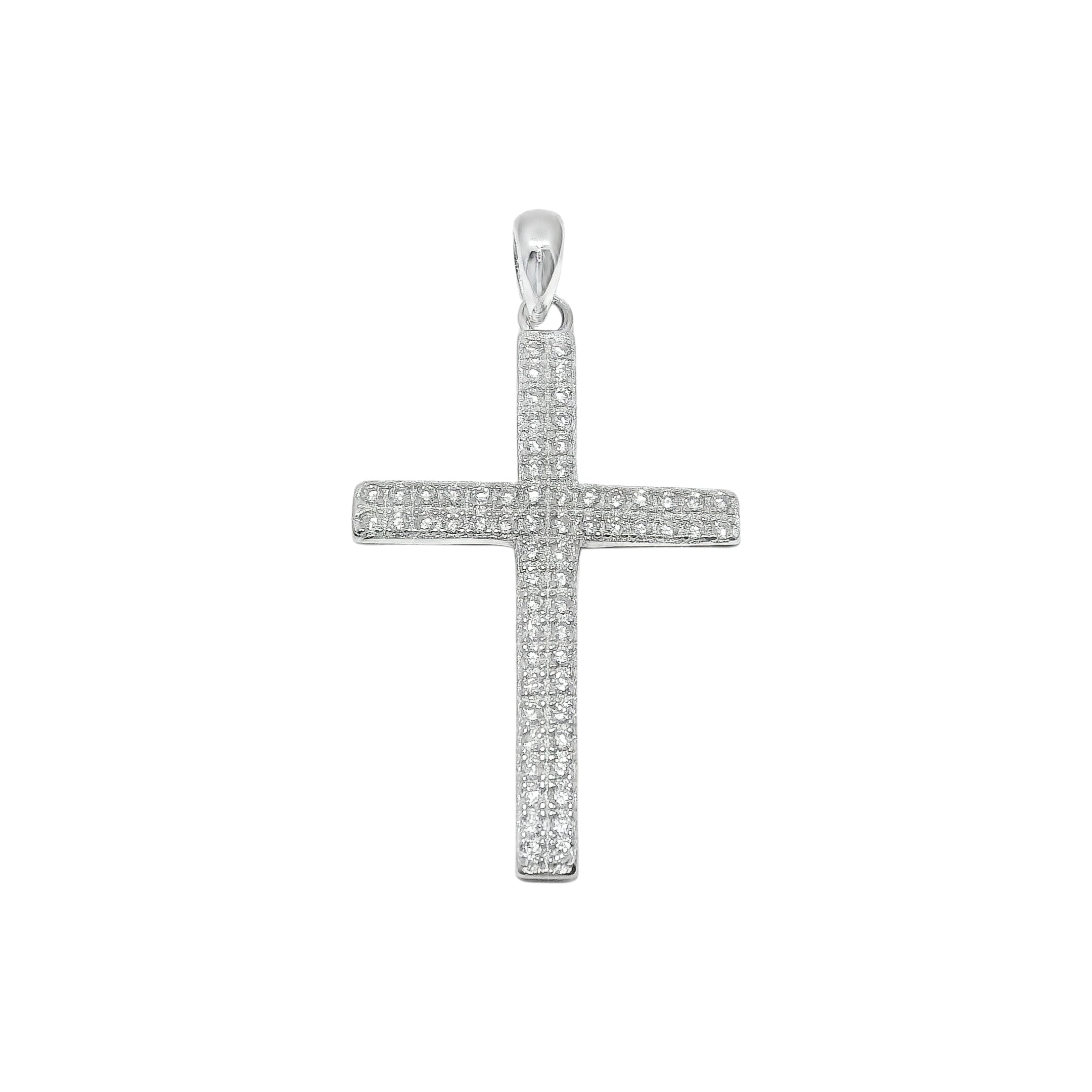 Sterling Silver CZ Cross Pendant
