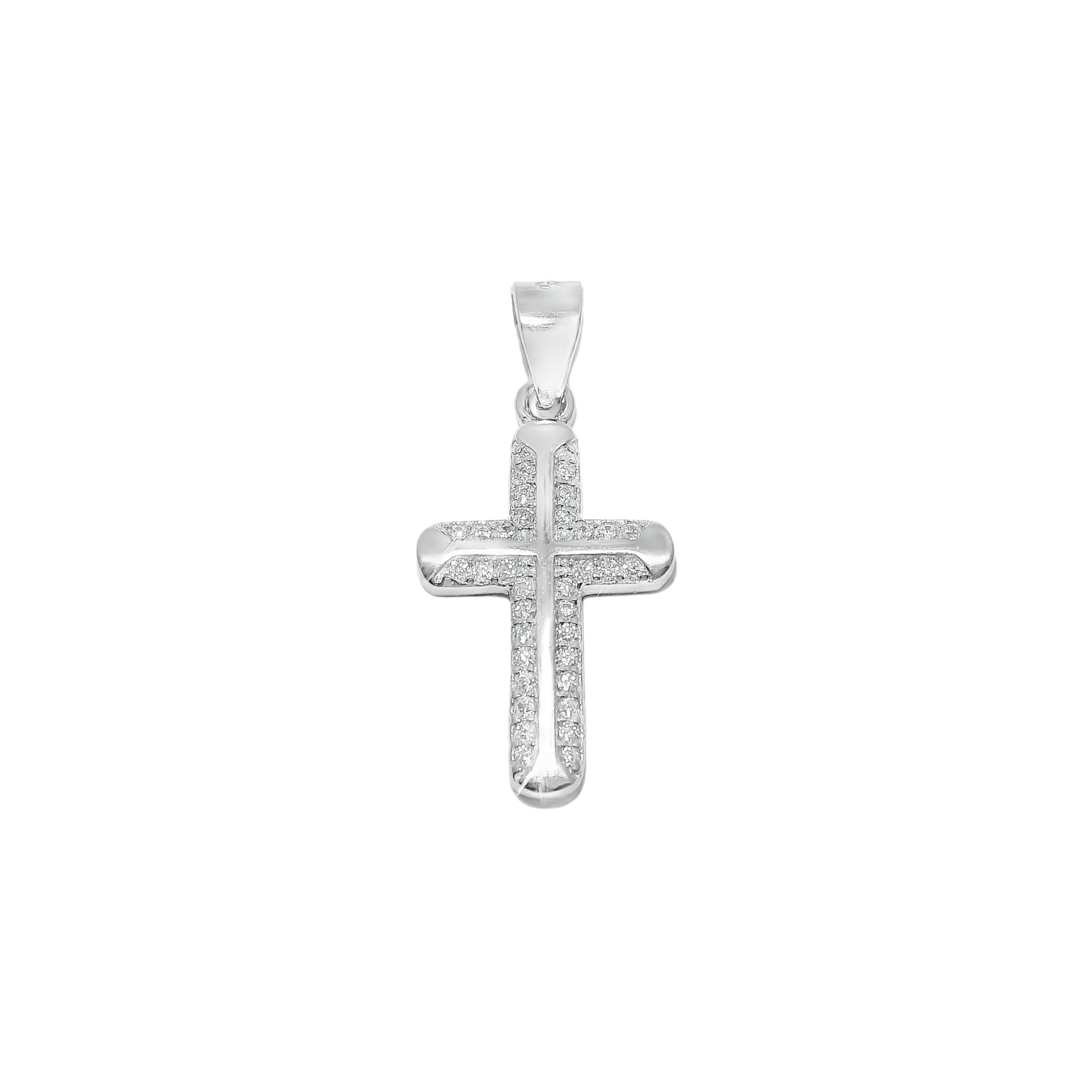 Sterling Silver CZ Cross Pendant