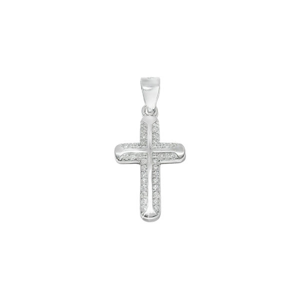 Sterling Silver CZ Cross Pendant