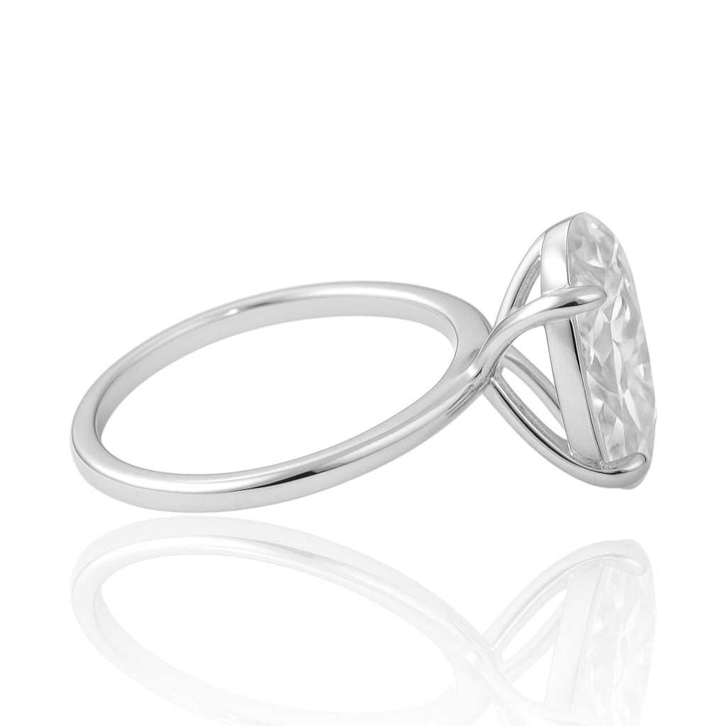 Sterling Silver Solitaire Oval 8mm*12mm 4.5CT Moissanite Ring