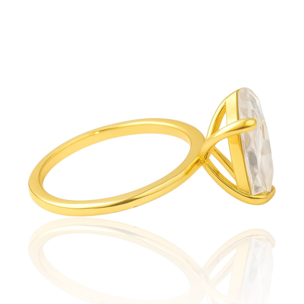 Sterling Silver Solitaire Oval 8mm*12mm 4.5CT Moissanite Ring