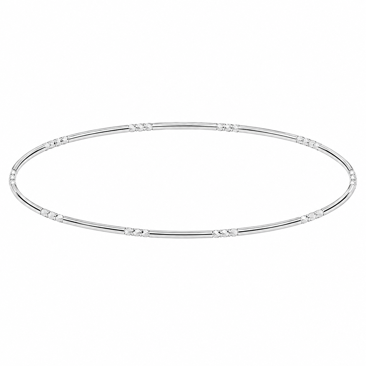 Sterling Silver Diamond Cut Thin Bangle