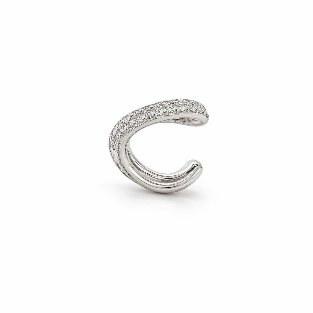 Sterling Silver CZ Cuff Earrings