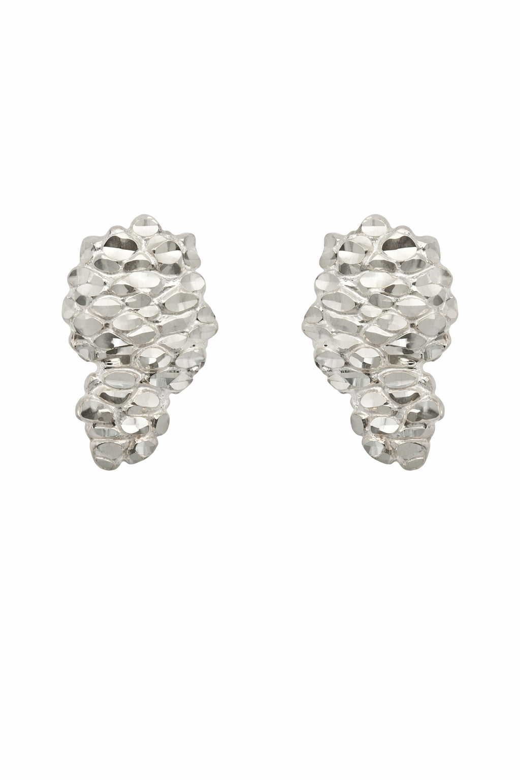 Sterling Silver Textured Nugget Earrings