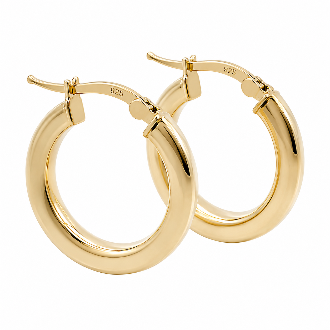 Sterling Silver 21.5mm Flat Hoop Earrings