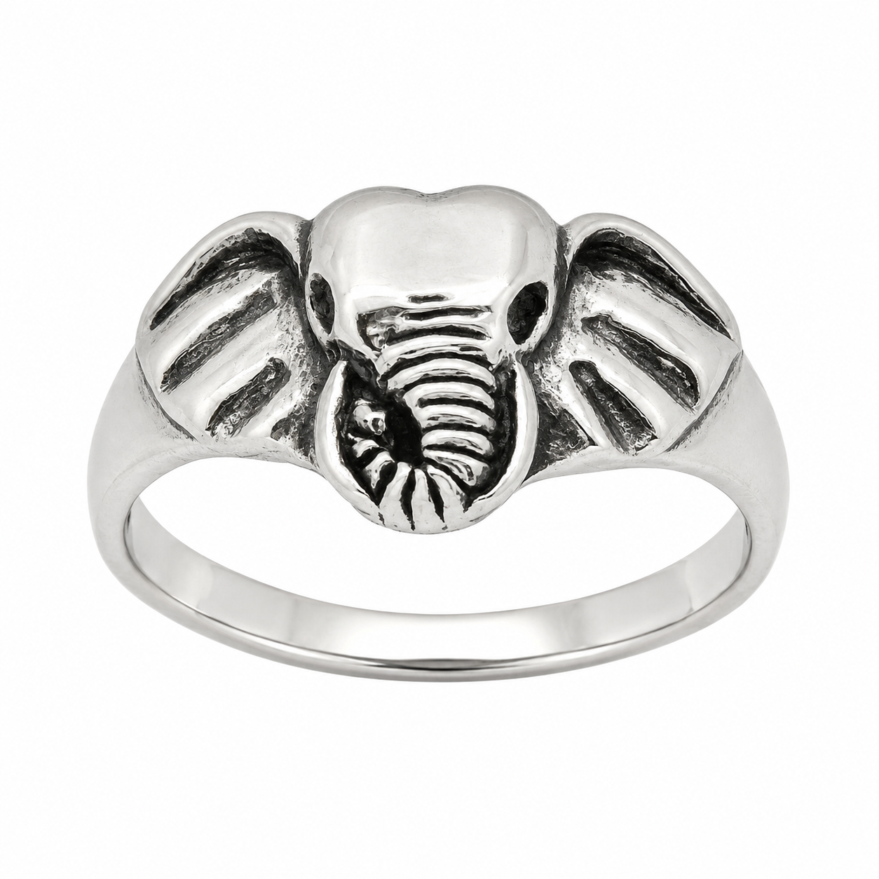 Sterling Silver Elephant Head Ring