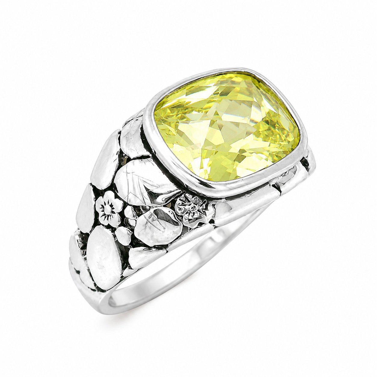 Sterling Silver Green CZ Ring