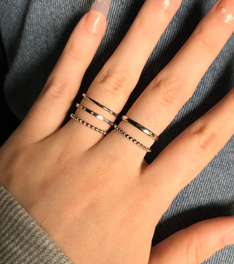 STERLING SILVER 6 BANDS STACKABLE SET RING
