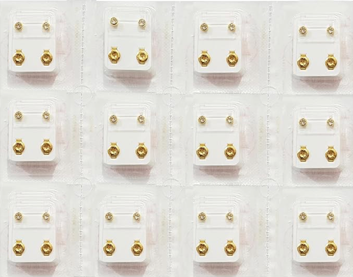 Studex Surgical Steel Ear Piercing Studs, 3mm, 12 Pair April Stone Set