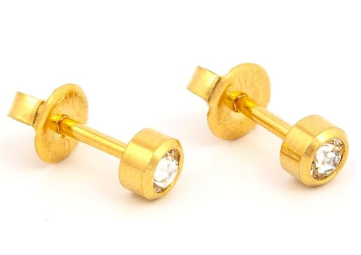 Studex Surgical Steel Ear Piercing Studs, 3mm, 12 Pair April Stone Set