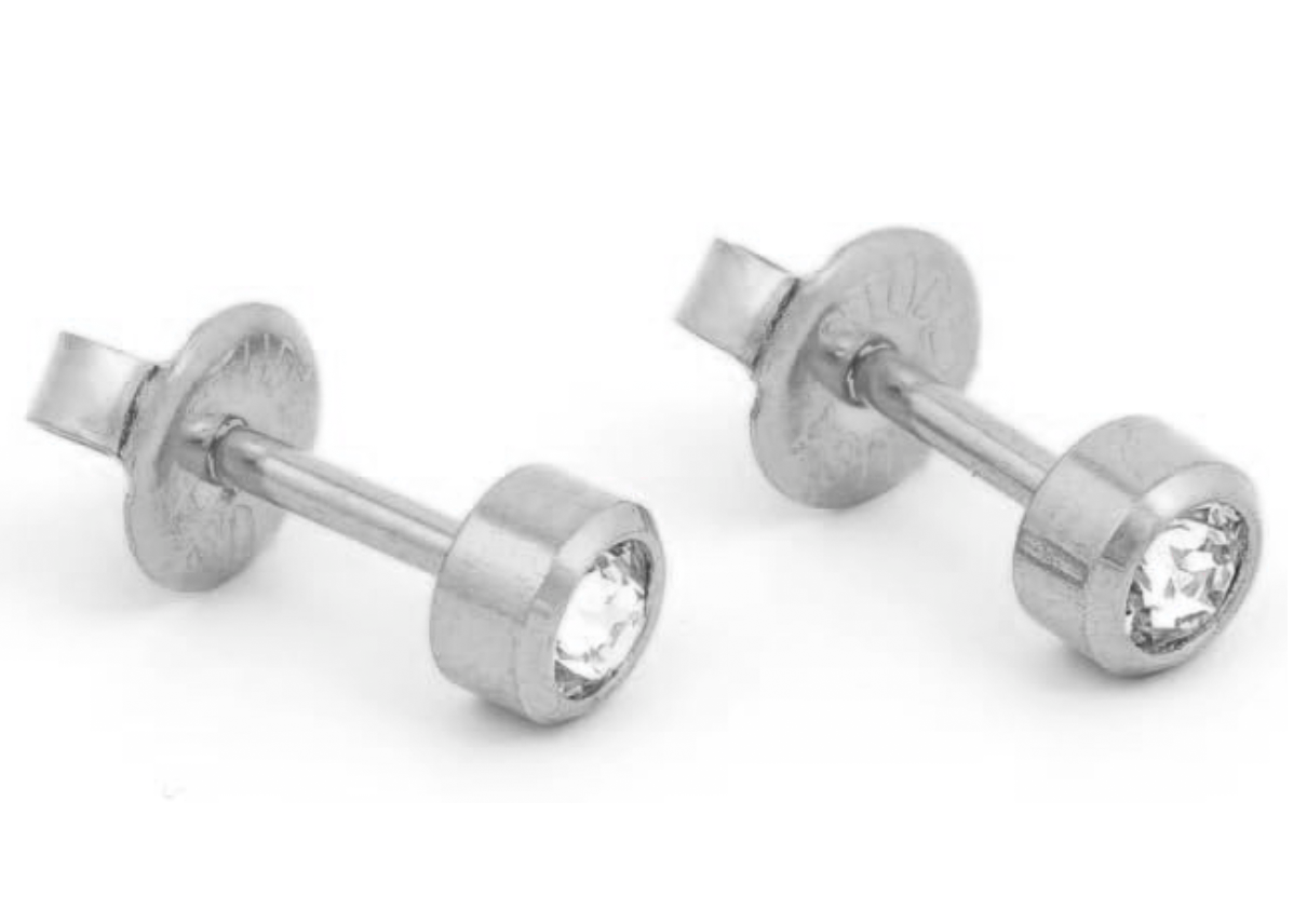 Studex Surgical Steel Ear Piercing Studs, 3mm, 12 Pair April Stone Set