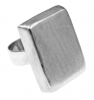 German Silver Brush RECTANGLE  Engravable Ring