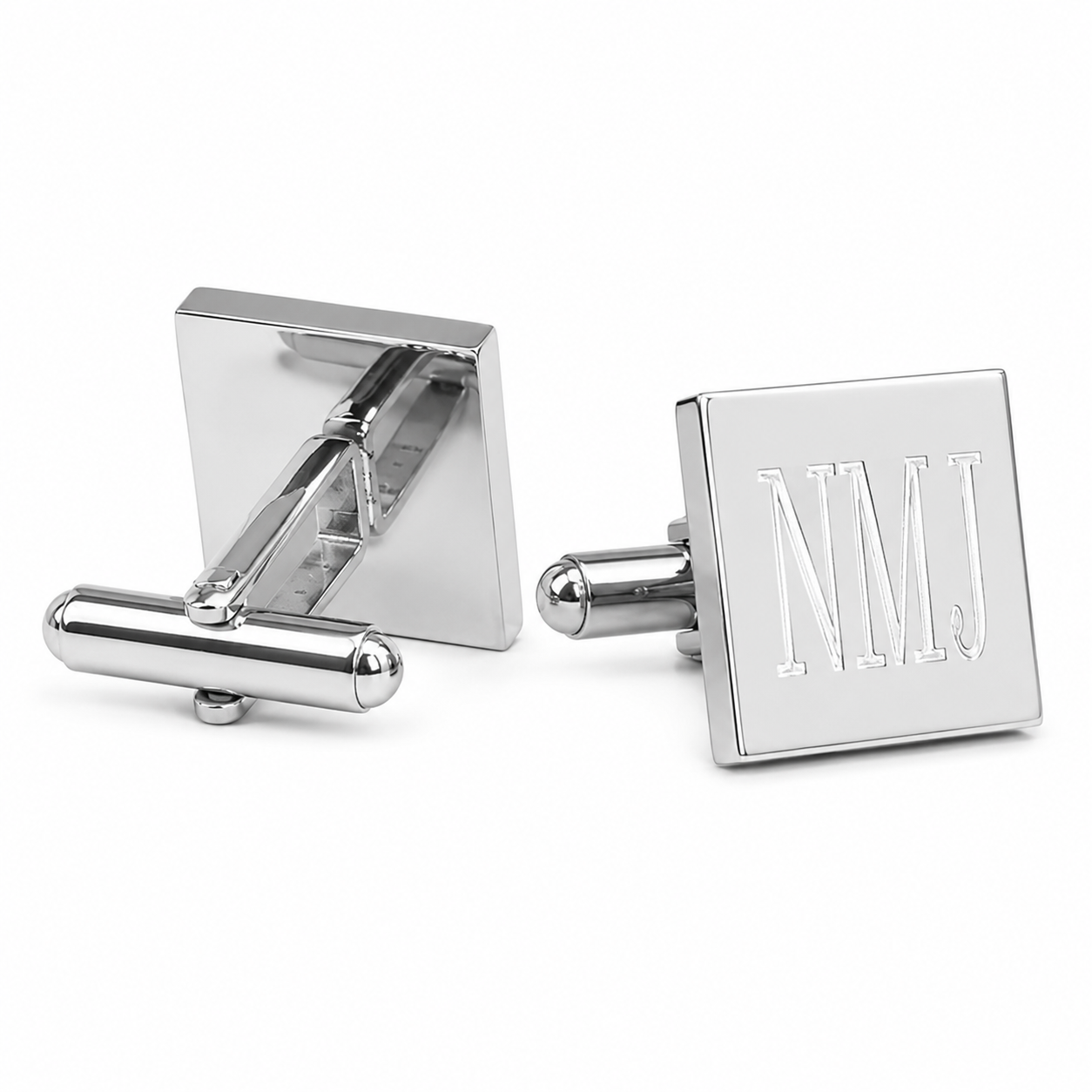 Stainless Steel Engravable Cufflinks - Round, Oval, Square, or Rectangle