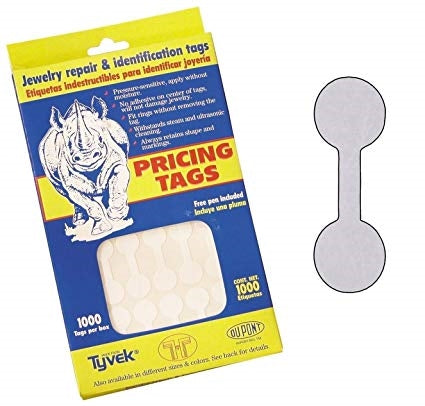 Tyvek Silver Tear Proof Adhesive Tag