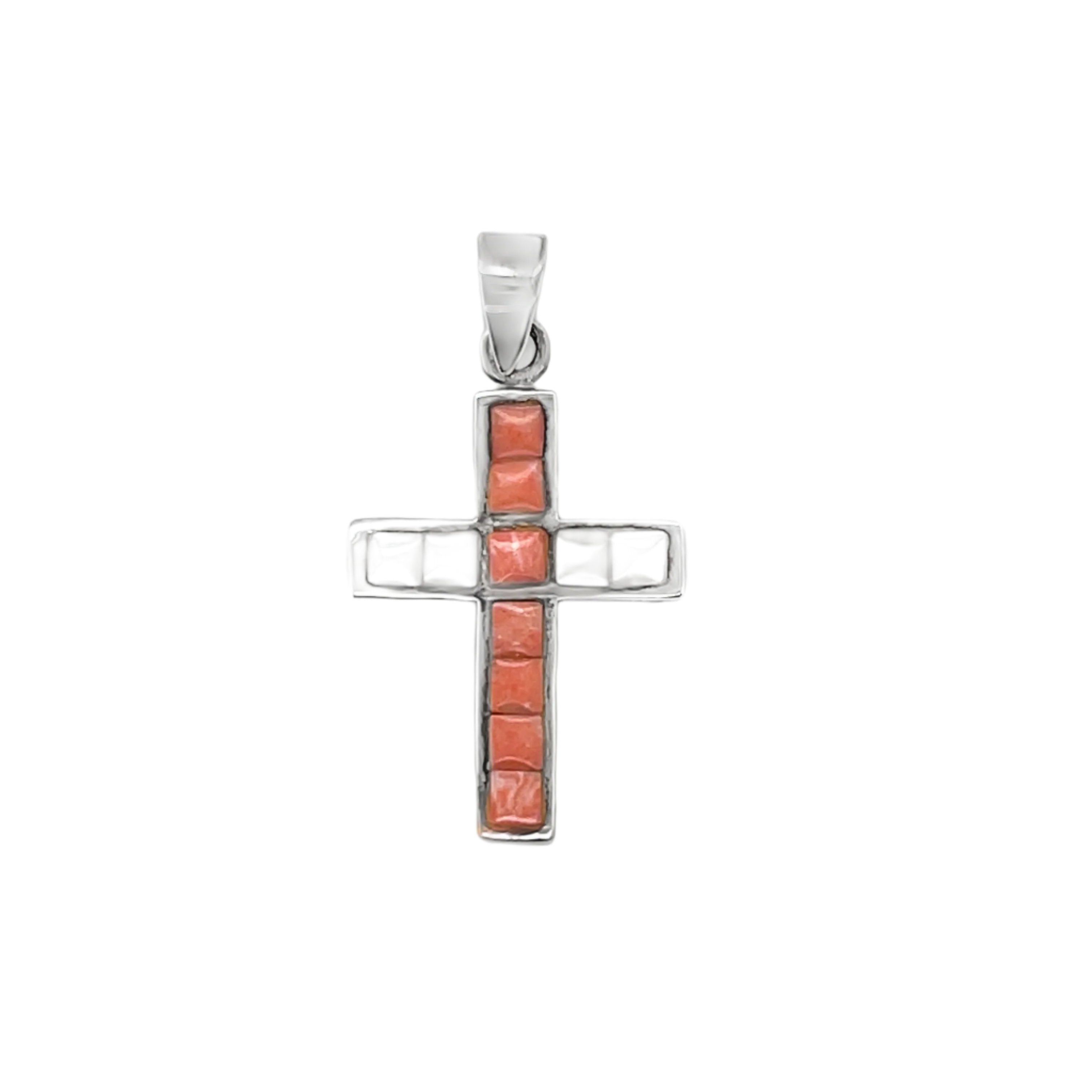 Sterling Silver Multi Color Cross Pendant