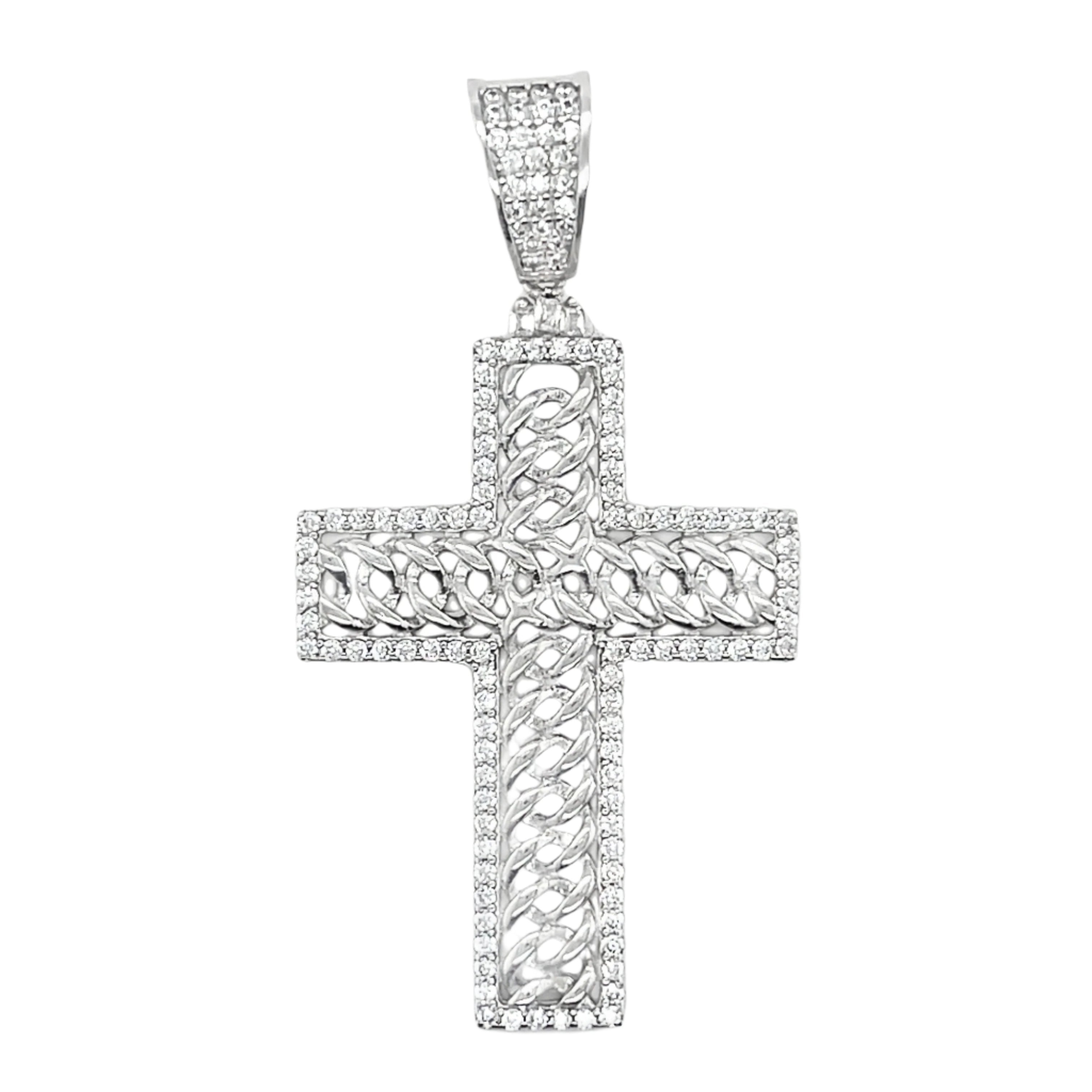 Sterling Silver CZ Cross Pendant