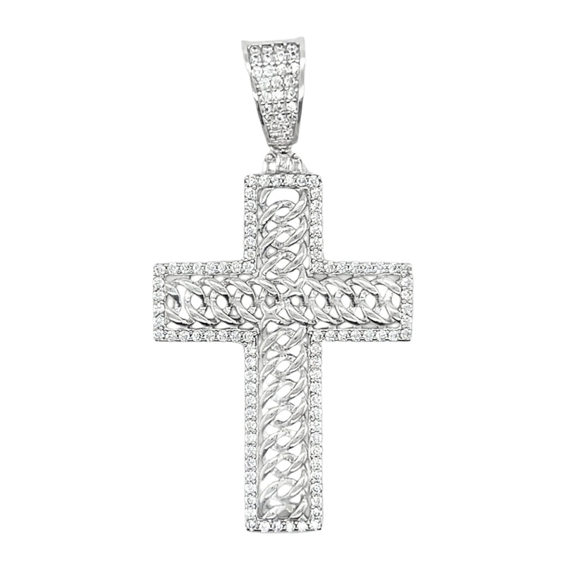 Sterling Silver CZ Cross Pendant