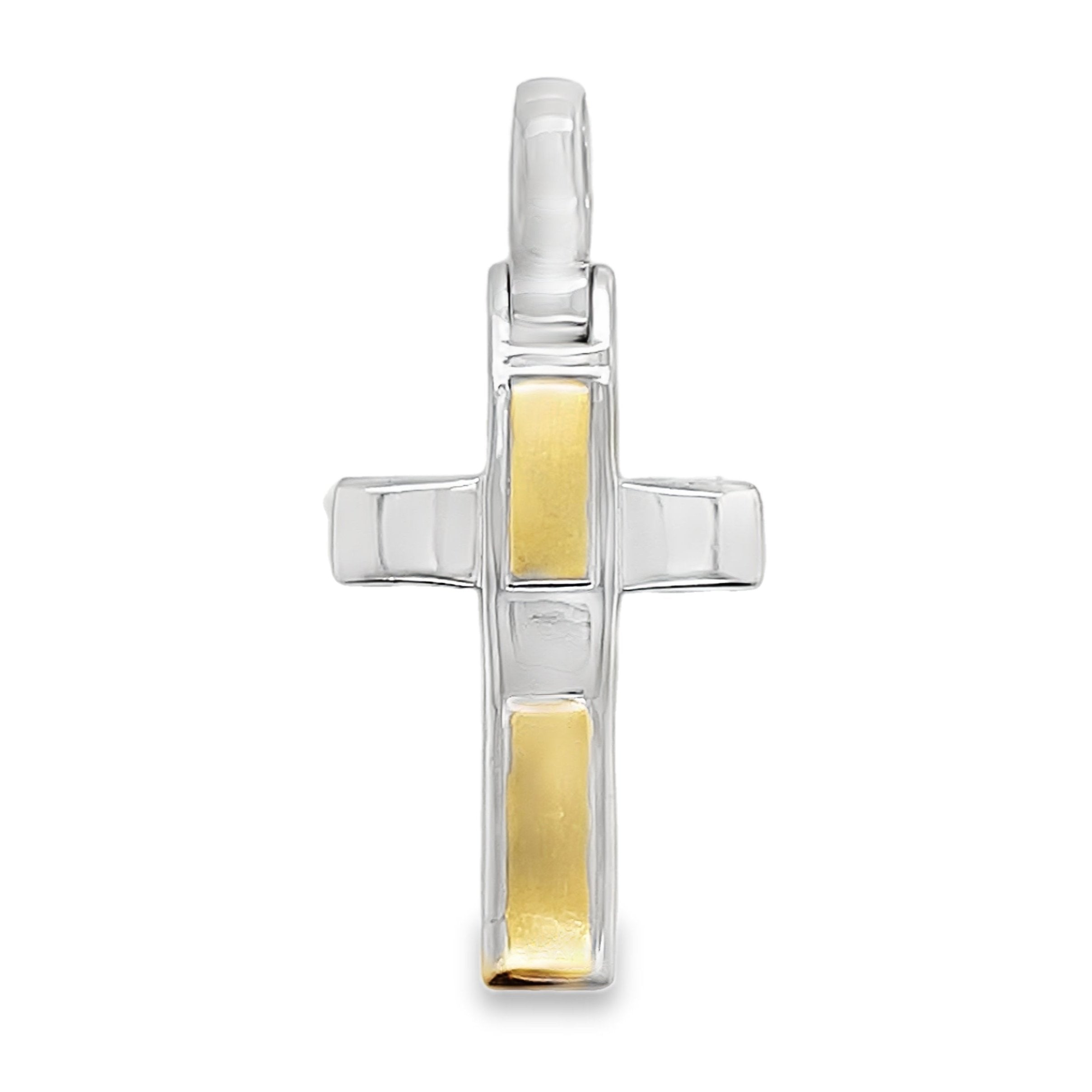Sterling Silver Two Tone Cross Pendant