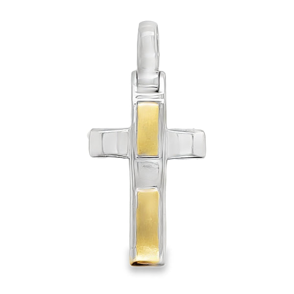 Sterling Silver Two Tone Cross Pendant