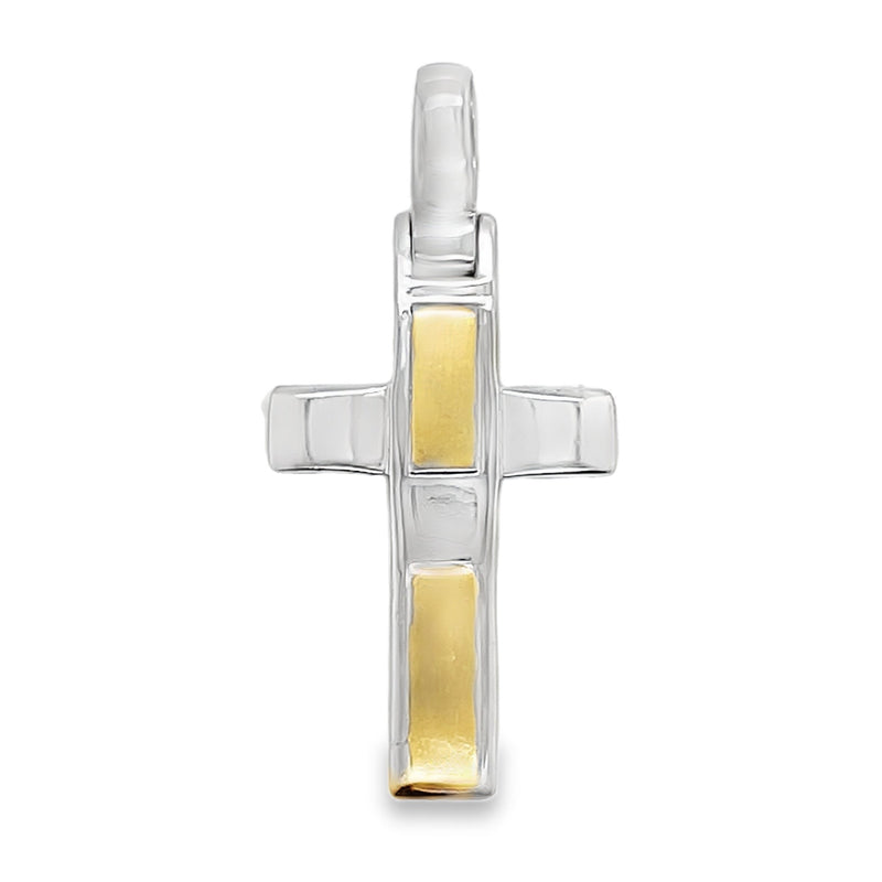 Sterling Silver Two Tone Cross Pendant