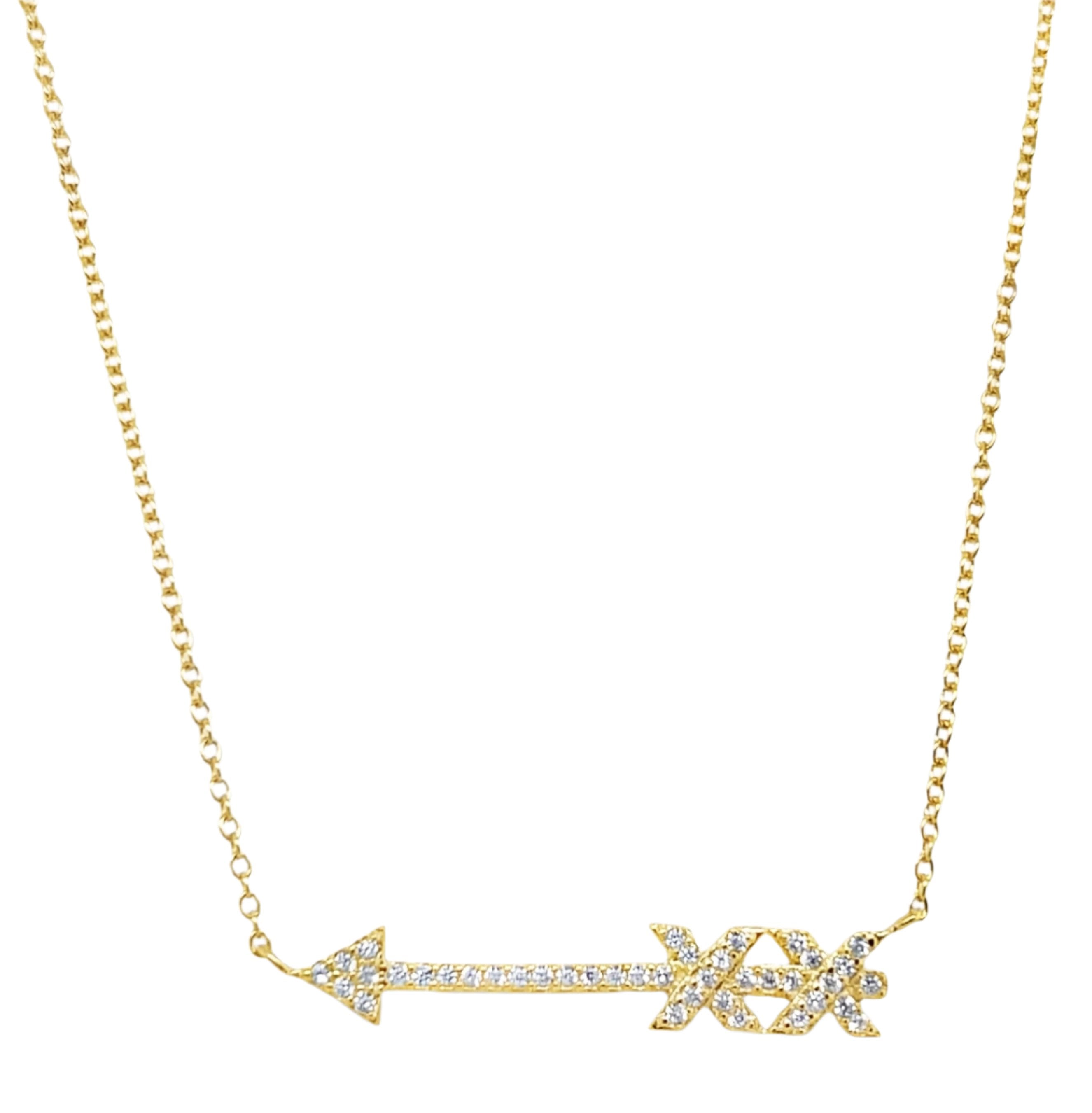 Sterling Silver CZ Arrow Necklace