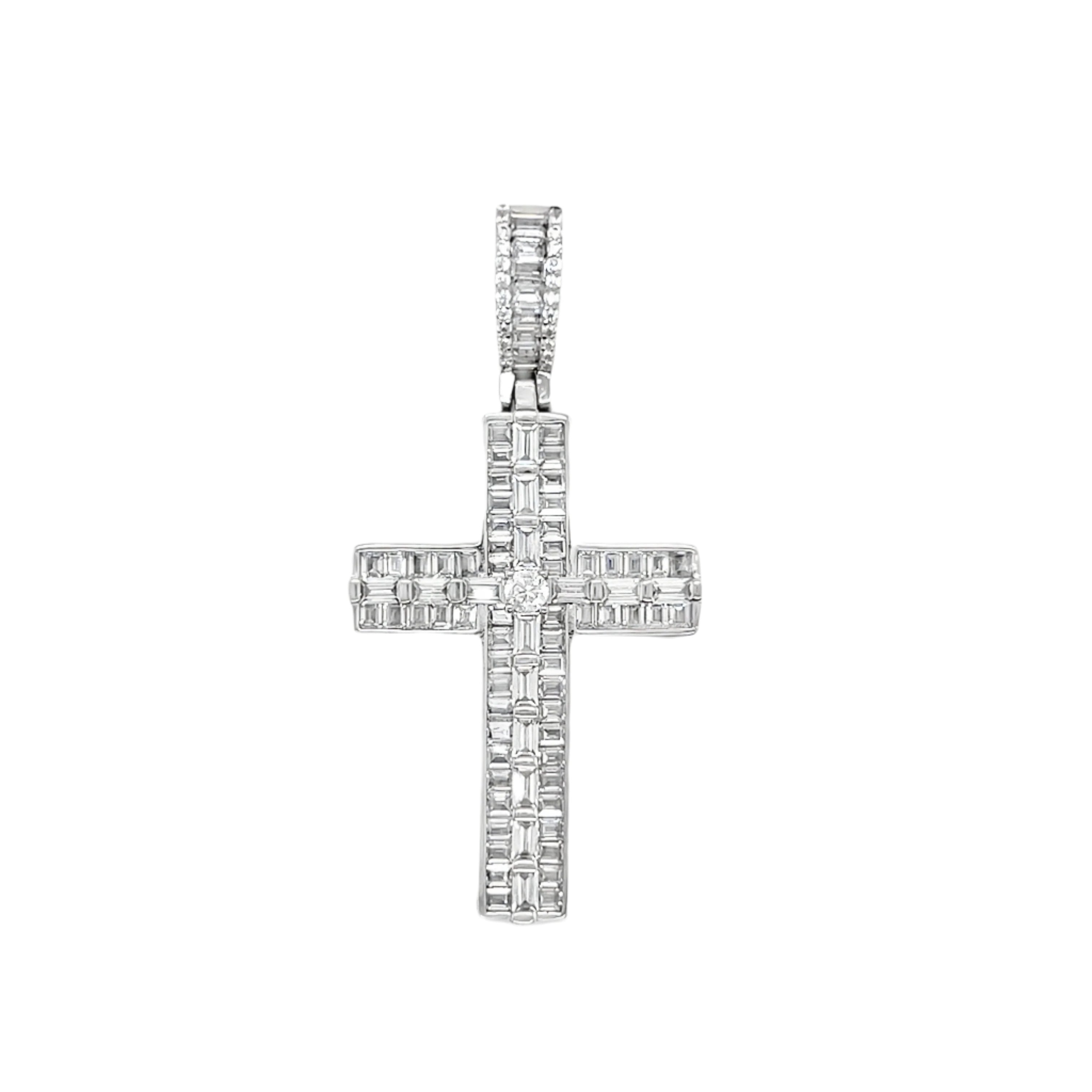 Sterling Silver CZ Cross Pendant