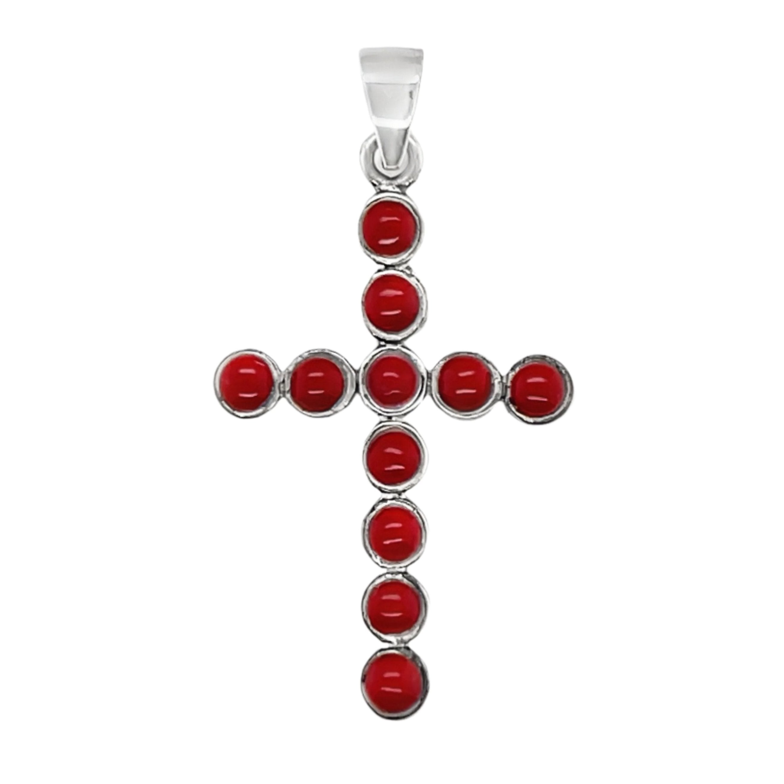 Sterling Silver Red Jasper Cross