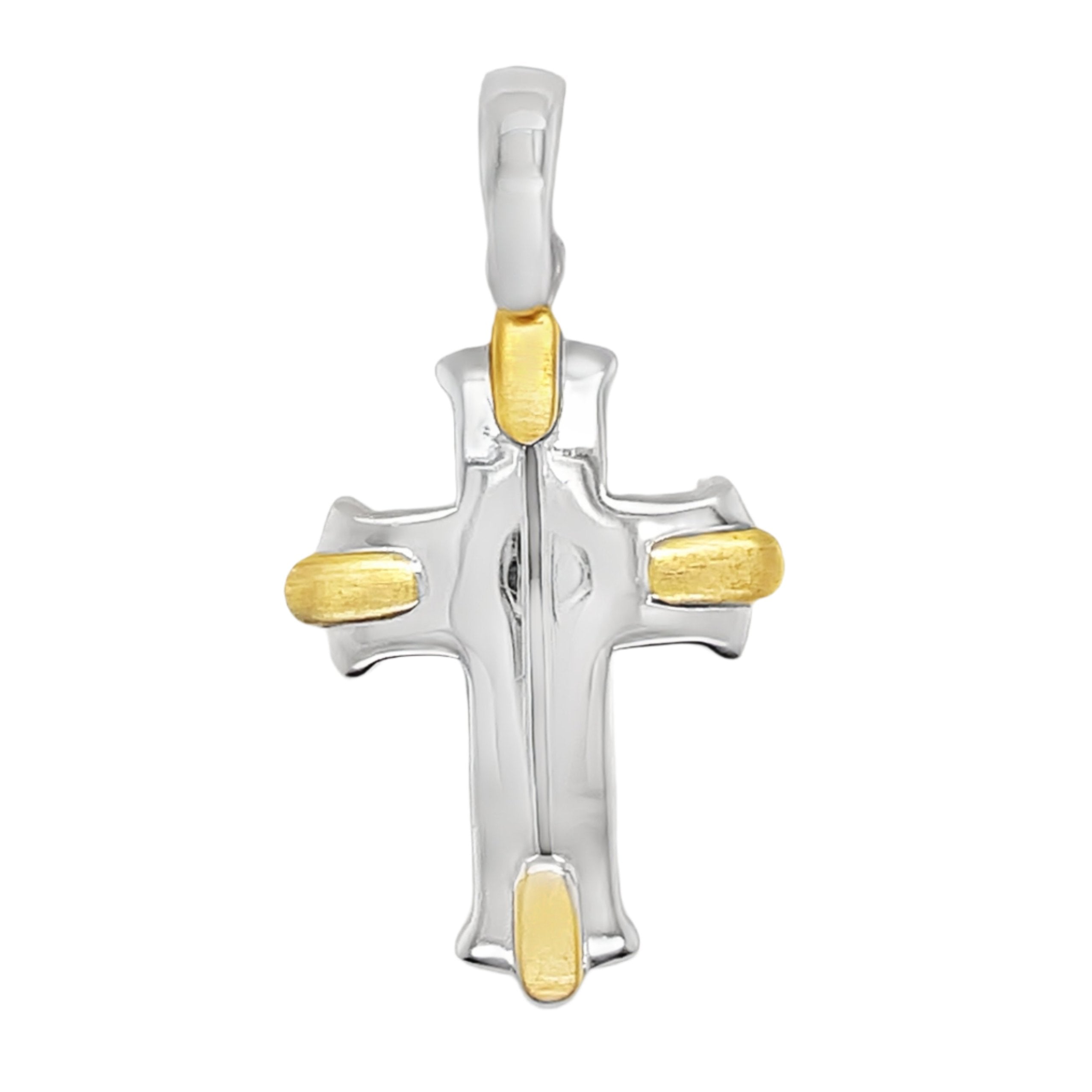 Sterling Silver Two Tone Cross Pendant