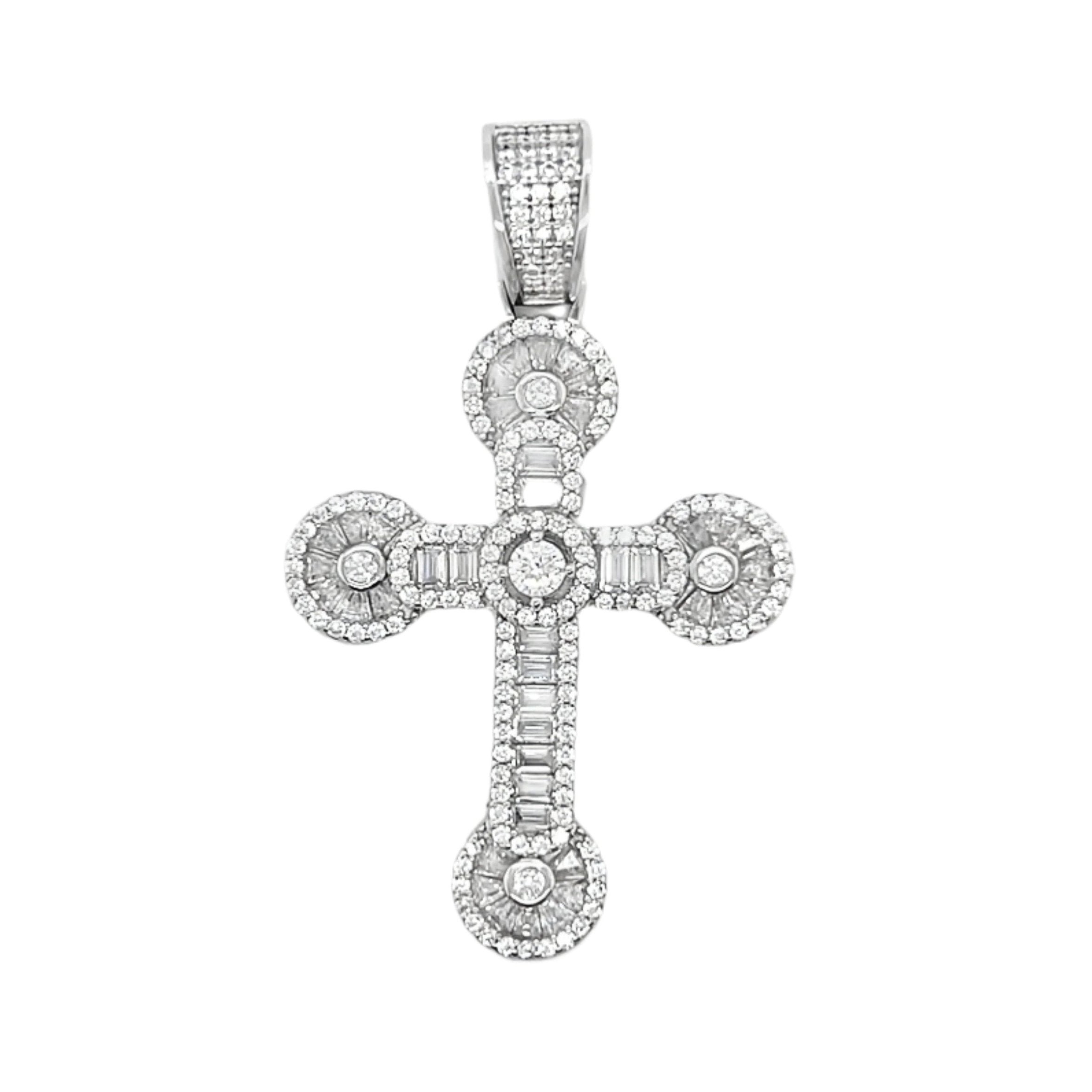 Sterling Silver CZ Cross Pendant