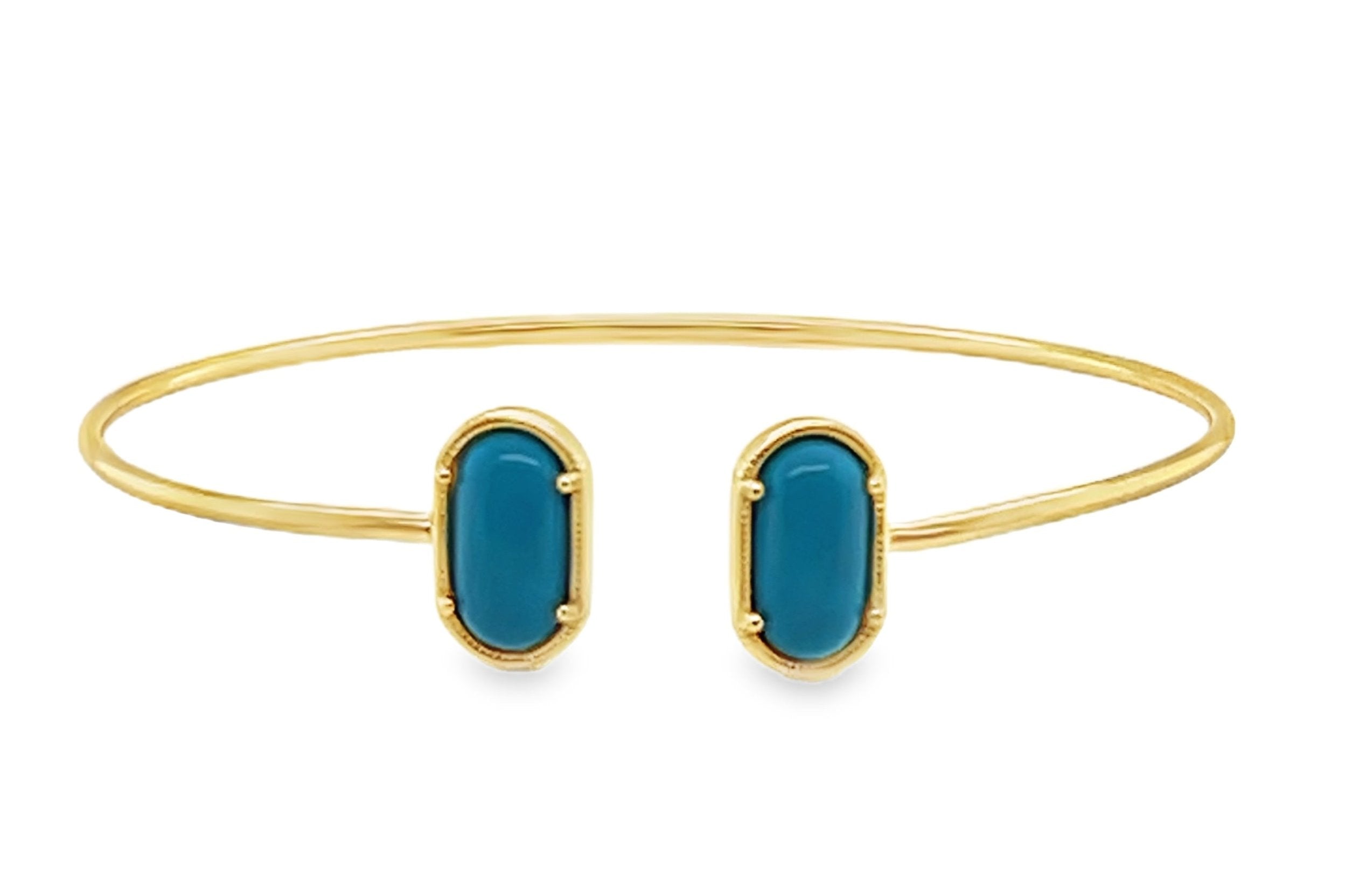 Blue Gemstone Open Bangle