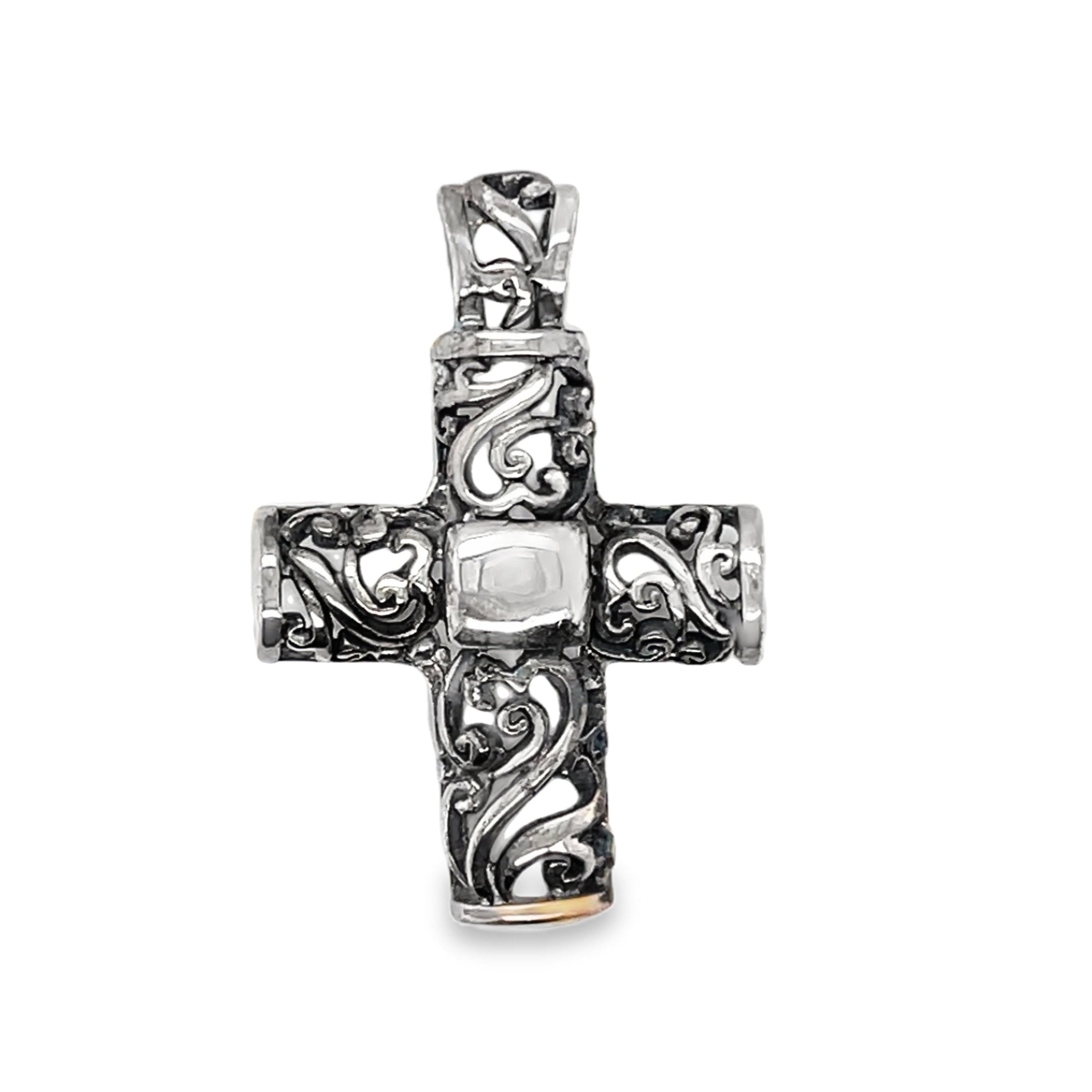Sterling Silver Vintage Filigree Cross Pendant
